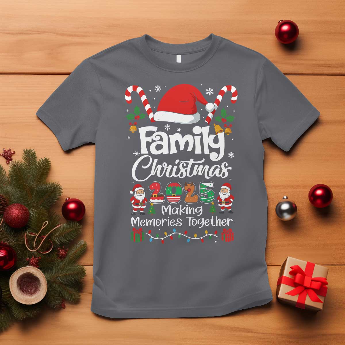 Family Christmas 2025 T Shirt Matching Xmas Squad Santa - Wonder Print Shop