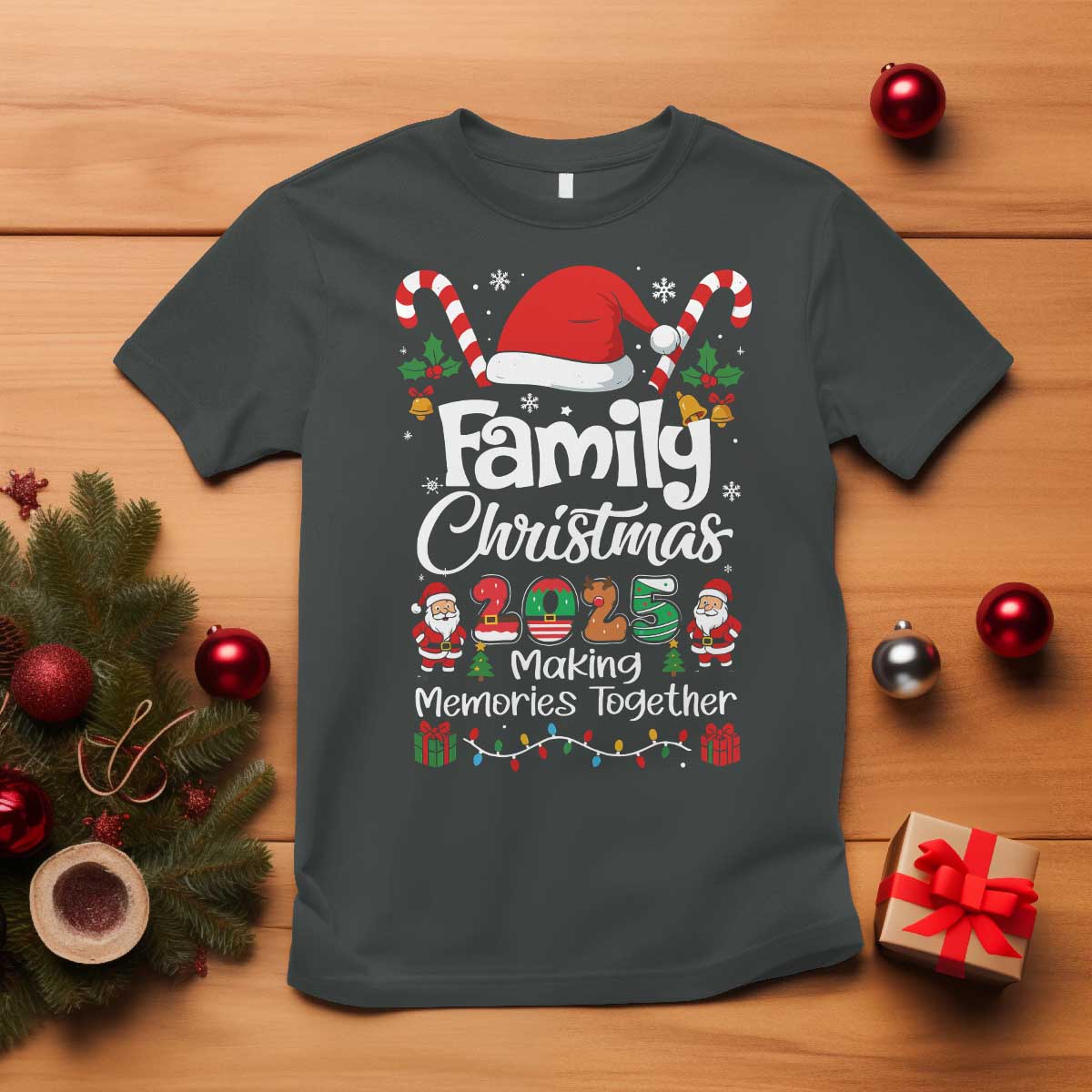Family Christmas 2025 T Shirt Matching Xmas Squad Santa - Wonder Print Shop