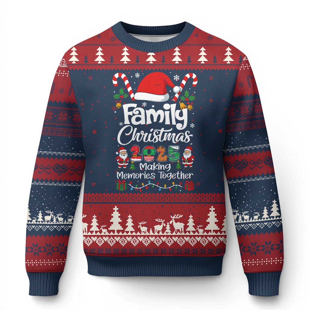 Family Xmas 2025 Ugly Christmas Sweater Matching Xmas Squad Santa - Wonder Print Shop