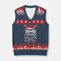 Family Xmas 2025 V-Neck Knit Sweater Vest Matching Xmas Squad Santa - Wonder Print Shop