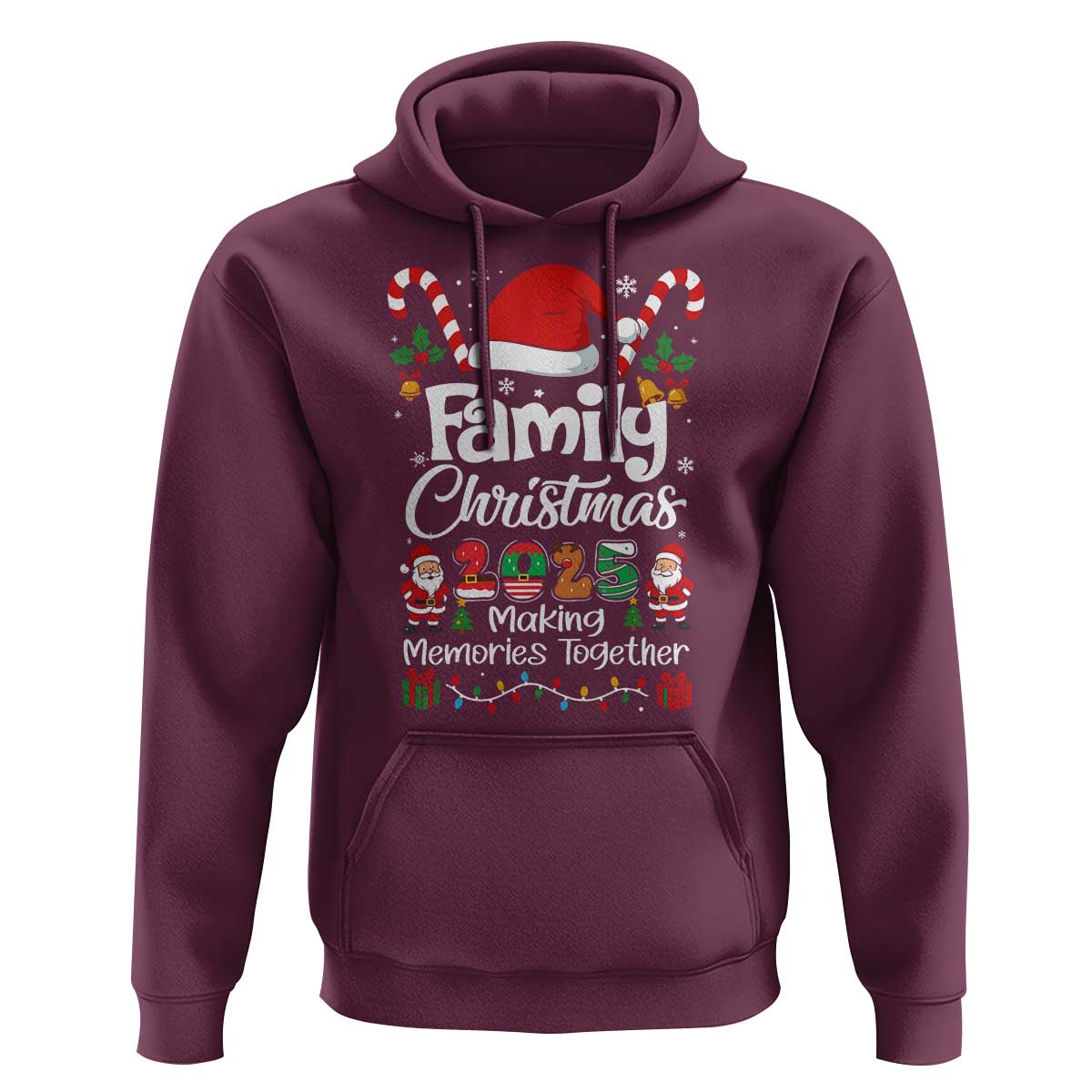 Family Christmas 2025 Hoodie Matching Xmas Squad Santa - Wonder Print Shop
