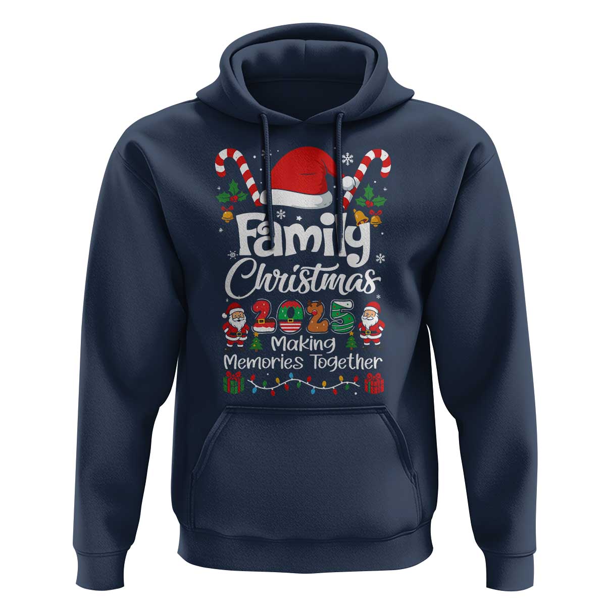 Family Christmas 2025 Hoodie Matching Xmas Squad Santa - Wonder Print Shop