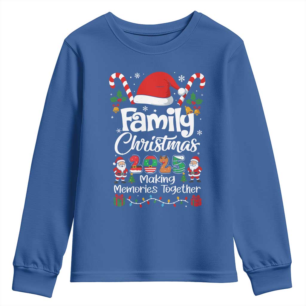 Family Christmas 2025 Youth Sweatshirt Matching Xmas Squad Santa - Wonder Print Shop