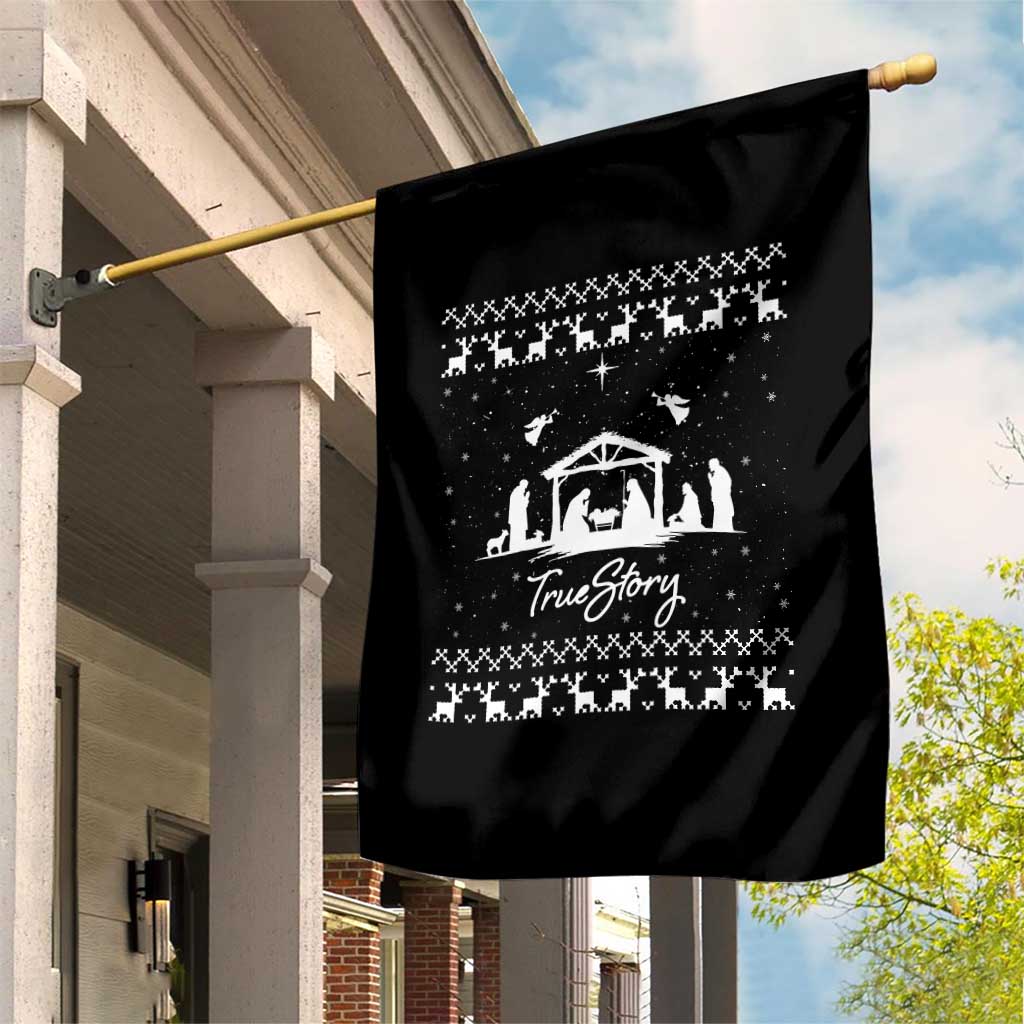 Nativity Scene Christmas Garden Flag Christian True Story Jesus Birth Ugly Xmas - Wonder Print Shop