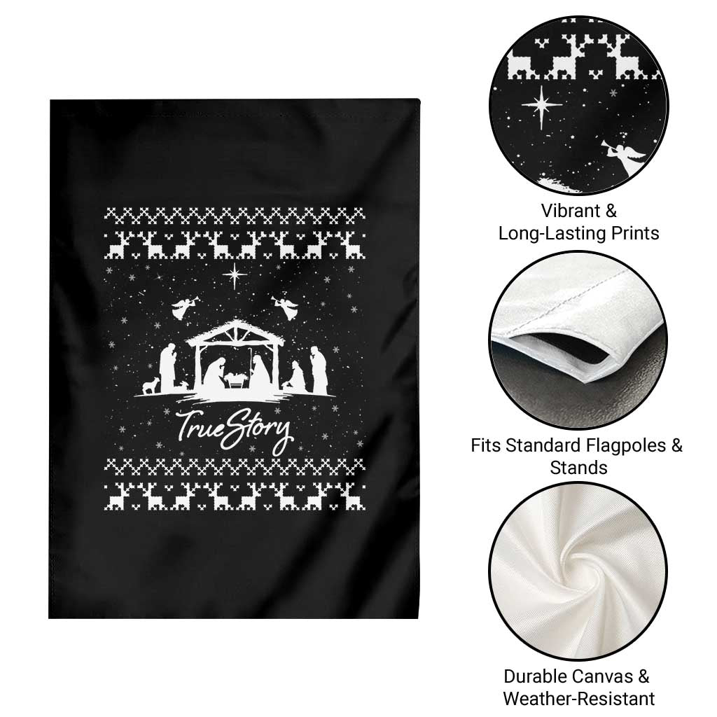 Nativity Scene Christmas Garden Flag Christian True Story Jesus Birth Ugly Xmas - Wonder Print Shop
