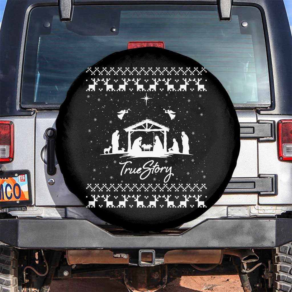 Nativity Scene Christmas Spare Tire Cover Christian True Story Jesus Birth Ugly Xmas - Wonder Print Shop