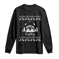 Nativity Scene Christmas Long Sleeve Shirt Christian True Story Jesus Birth Ugly Xmas - Wonder Print Shop