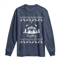Nativity Scene Christmas Long Sleeve Shirt Christian True Story Jesus Birth Ugly Xmas - Wonder Print Shop