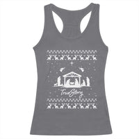 Nativity Scene Christmas Racerback Tank Top Christian True Story Jesus Birth Ugly Xmas - Wonder Print Shop