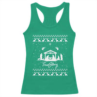 Nativity Scene Christmas Racerback Tank Top Christian True Story Jesus Birth Ugly Xmas - Wonder Print Shop