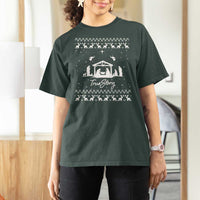 Nativity Scene Christmas T Shirt For Women Christian True Story Jesus Birth Ugly Xmas - Wonder Print Shop