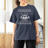 Nativity Scene Christmas T Shirt For Women Christian True Story Jesus Birth Ugly Xmas - Wonder Print Shop