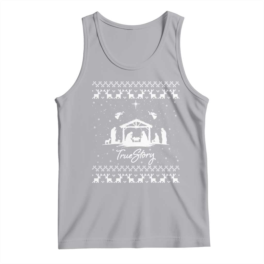 Nativity Scene Christmas Tank Top Christian True Story Jesus Birth Ugly Xmas - Wonder Print Shop