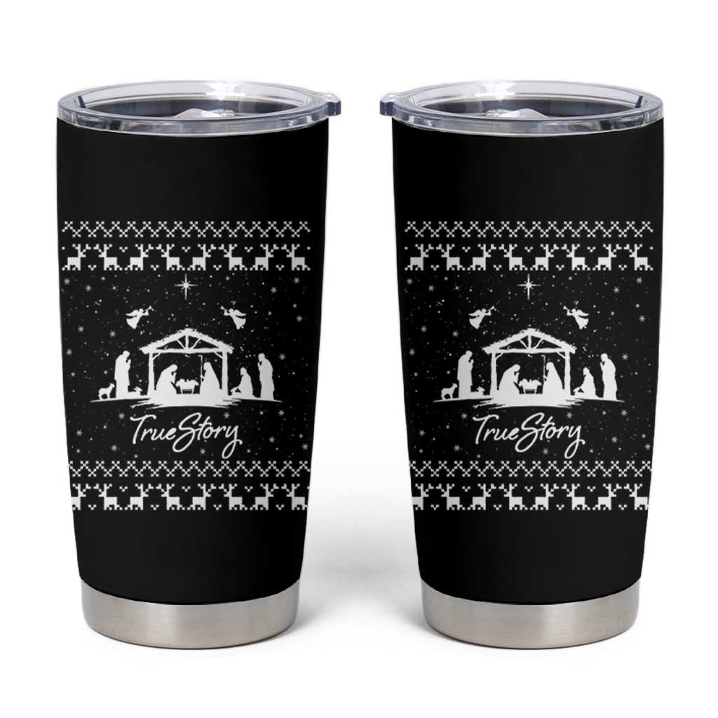 Nativity Scene Christmas Tumbler Cup Christian True Story Jesus Birth Ugly Xmas - Wonder Print Shop