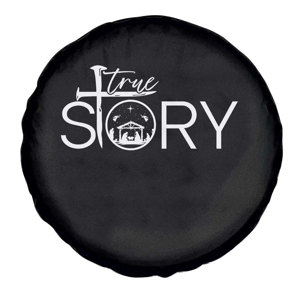 Christian True Story Spare Tire Cover Nativity Scene Christmas Faith Cross Jesus Birth - Wonder Print Shop