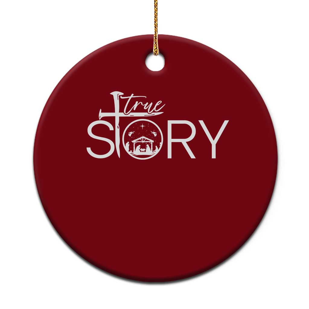 Christian True Story Ceramic Ornament Nativity Scene Christmas Faith Cross Jesus Birth - Wonder Print Shop