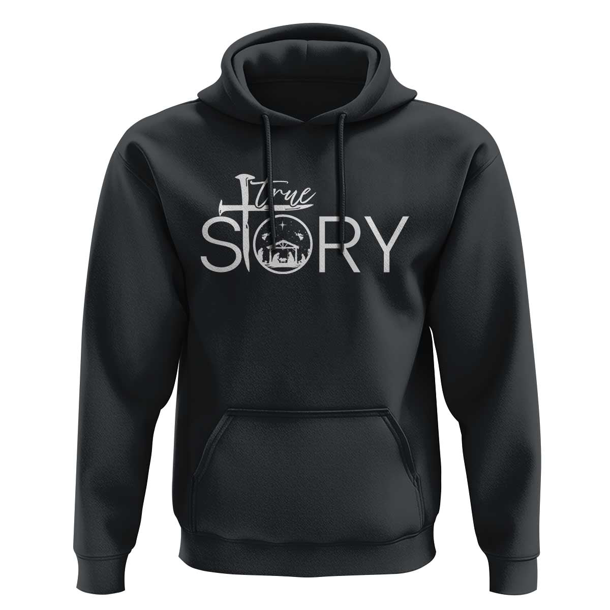 Christian True Story Hoodie Nativity Scene Christmas Faith Cross Jesus Birth - Wonder Print Shop