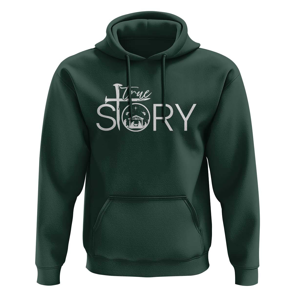 Christian True Story Hoodie Nativity Scene Christmas Faith Cross Jesus Birth - Wonder Print Shop
