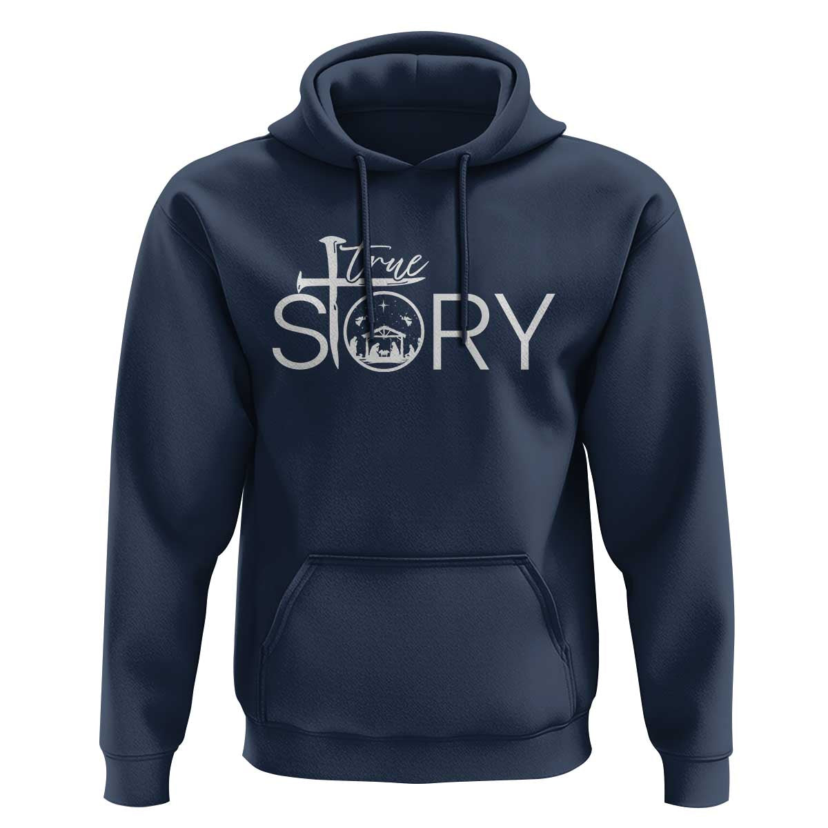Christian True Story Hoodie Nativity Scene Christmas Faith Cross Jesus Birth - Wonder Print Shop