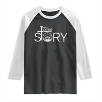 Christian True Story Raglan Shirt Nativity Scene Christmas Faith Cross Jesus Birth - Wonder Print Shop