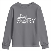 Christian True Story Youth Sweatshirt Nativity Scene Christmas Faith Cross Jesus Birth - Wonder Print Shop