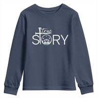Christian True Story Youth Sweatshirt Nativity Scene Christmas Faith Cross Jesus Birth - Wonder Print Shop
