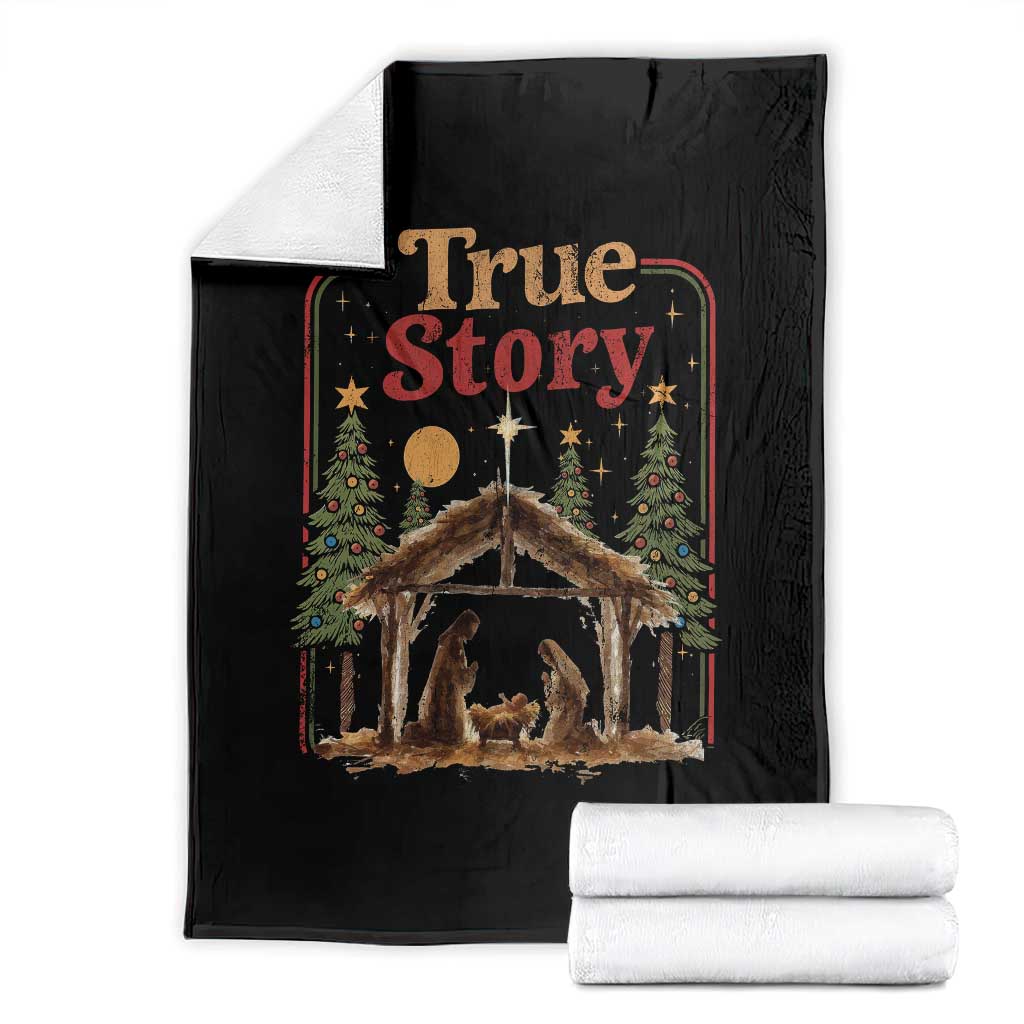 Vintage Nativity Scene Throw Blanket Christian Christmas True Story Jesus Birth - Wonder Print Shop