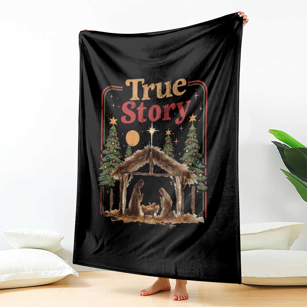 Vintage Nativity Scene Throw Blanket Christian Christmas True Story Jesus Birth - Wonder Print Shop