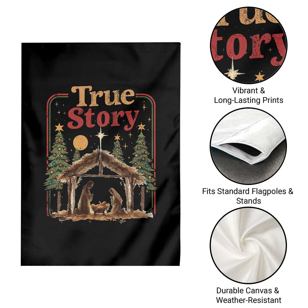 Vintage Nativity Scene Garden Flag Christian Christmas True Story Jesus Birth - Wonder Print Shop