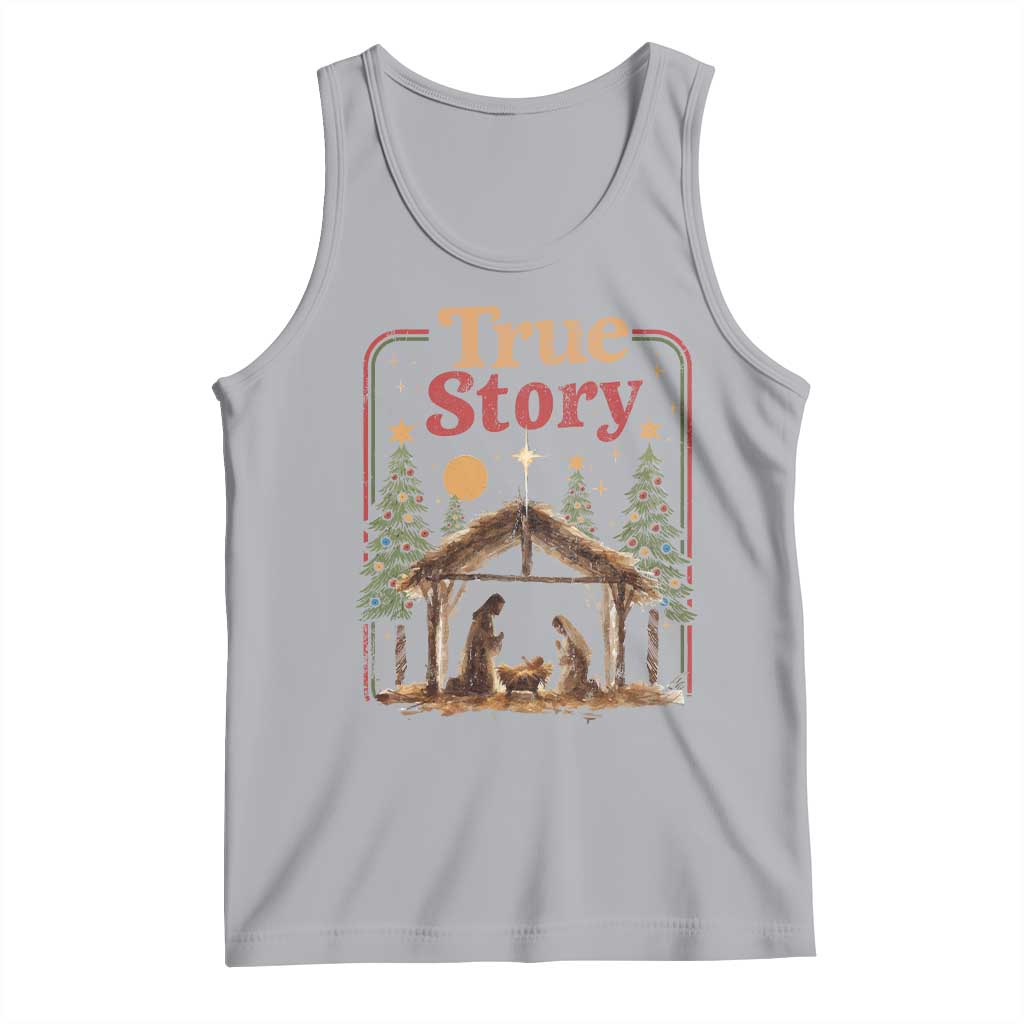 Vintage Nativity Scene Tank Top Christian Christmas True Story Jesus Birth - Wonder Print Shop