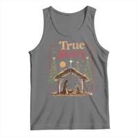 Vintage Nativity Scene Tank Top Christian Christmas True Story Jesus Birth - Wonder Print Shop