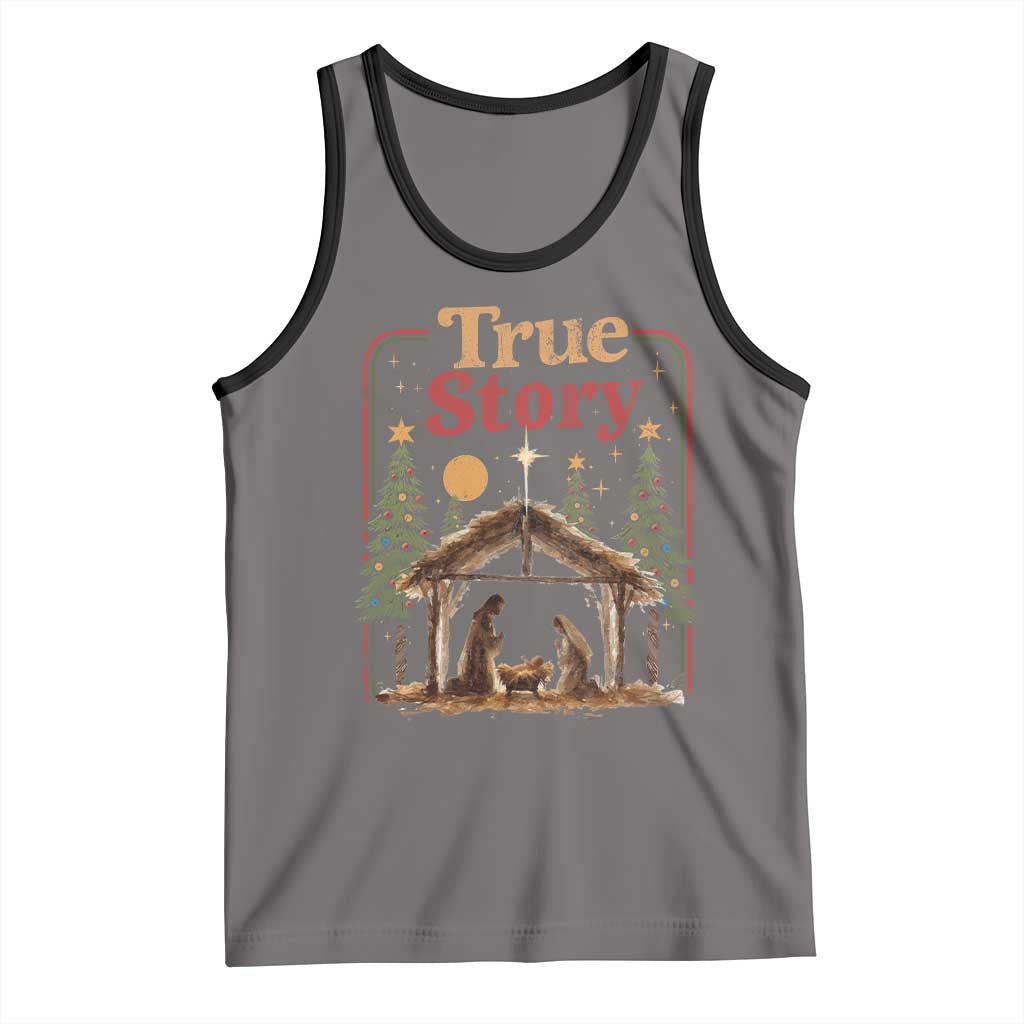 Vintage Nativity Scene Tank Top Christian Christmas True Story Jesus Birth - Wonder Print Shop