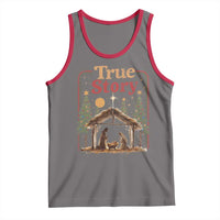 Vintage Nativity Scene Tank Top Christian Christmas True Story Jesus Birth - Wonder Print Shop