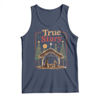 Vintage Nativity Scene Tank Top Christian Christmas True Story Jesus Birth - Wonder Print Shop