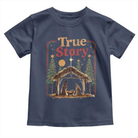 Vintage Nativity Scene Toddler T Shirt Christian Christmas True Story Jesus Birth - Wonder Print Shop