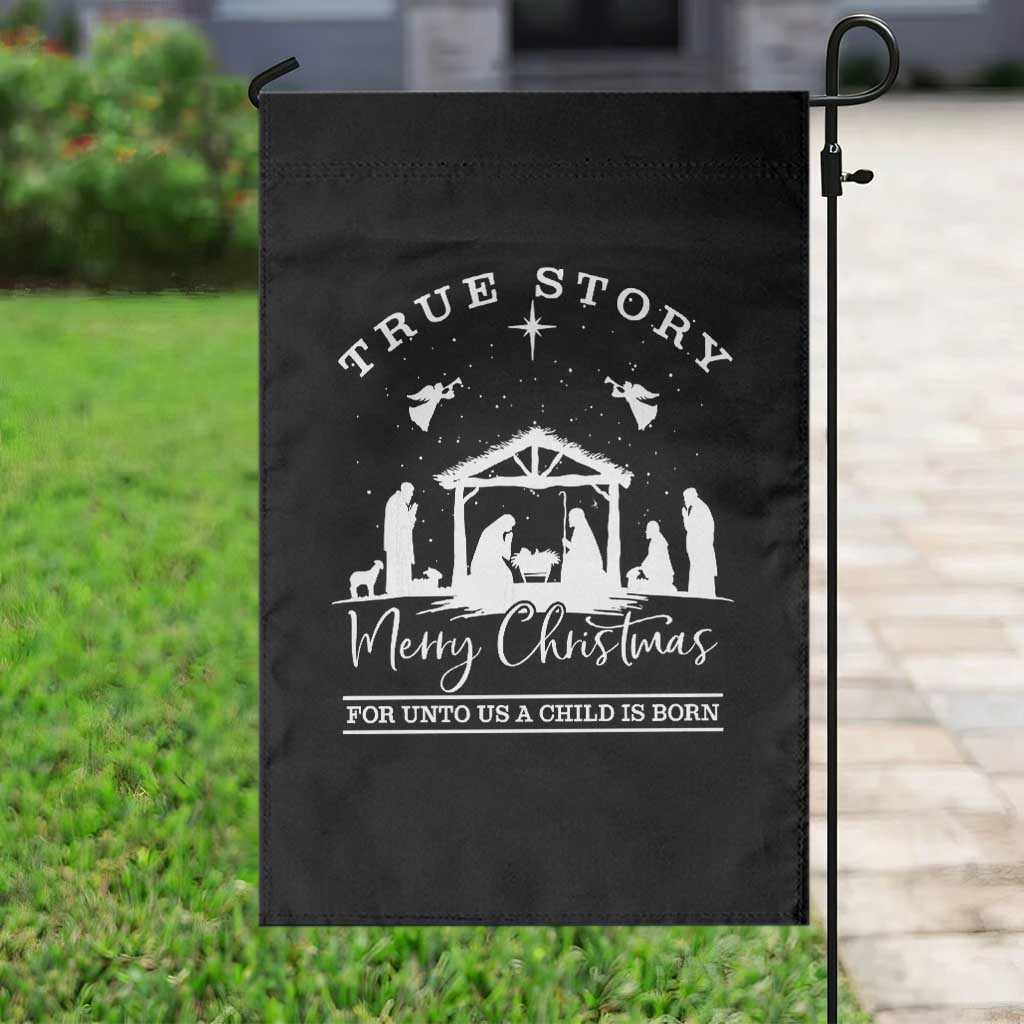 True Story Merry Christmas Garden Flag Christian Xmas True Story Jesus Birth - Wonder Print Shop