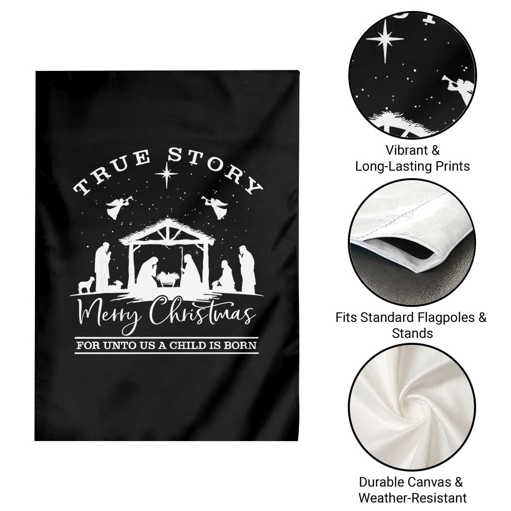 True Story Merry Christmas Garden Flag Christian Xmas True Story Jesus Birth - Wonder Print Shop