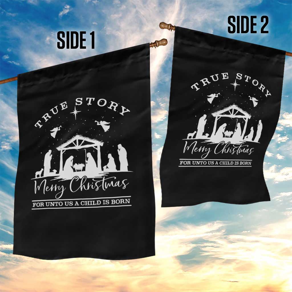True Story Merry Christmas Garden Flag Christian Xmas True Story Jesus Birth - Wonder Print Shop