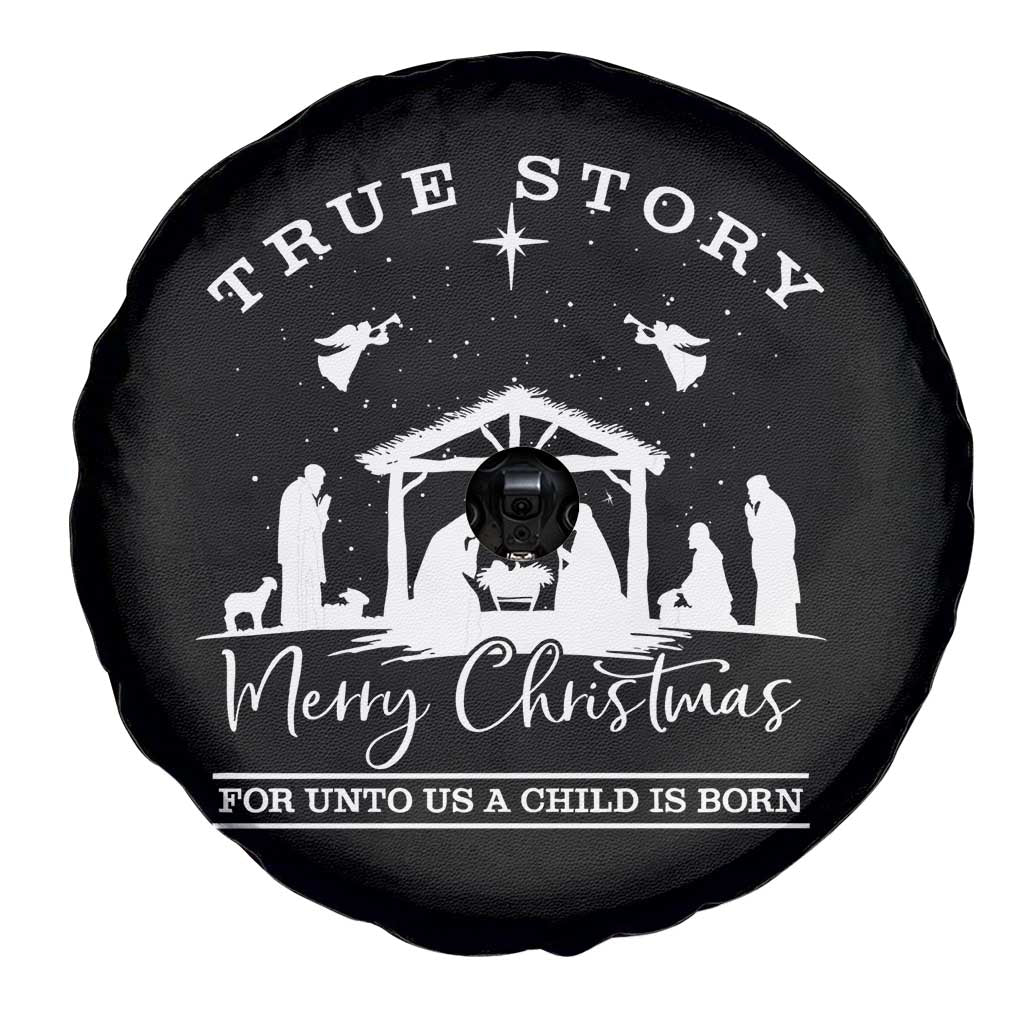 True Story Merry Christmas Spare Tire Cover Christian Xmas True Story Jesus Birth - Wonder Print Shop