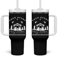True Story Merry Christmas Tumbler With Handle Christian Xmas True Story Jesus Birth - Wonder Print Shop