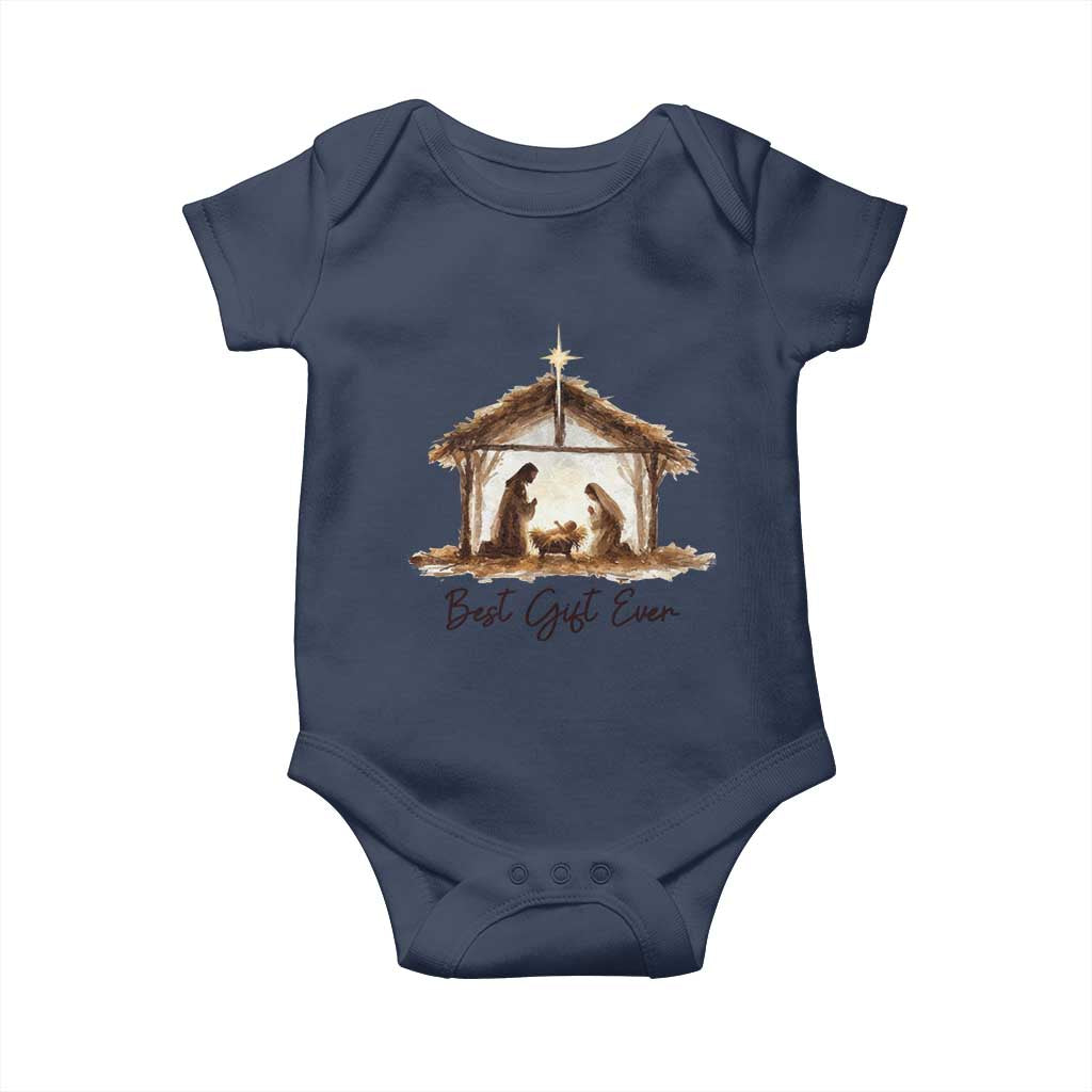 Nativity Scene Baby Onesie Christian Christmas Jesus Best Gift Ever - Wonder Print Shop