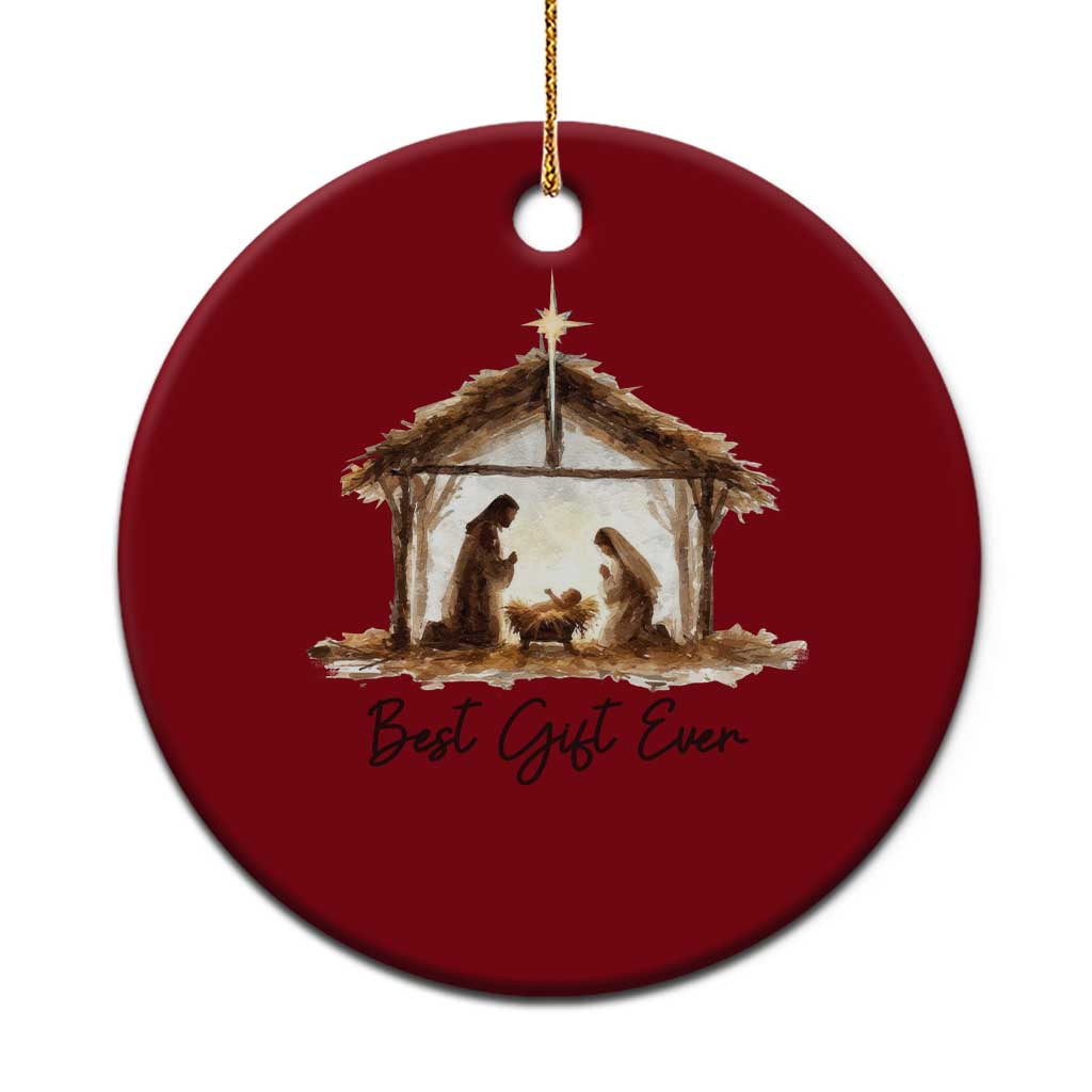 Nativity Scene Ceramic Ornament Christian Christmas Jesus Best Gift Ever - Wonder Print Shop