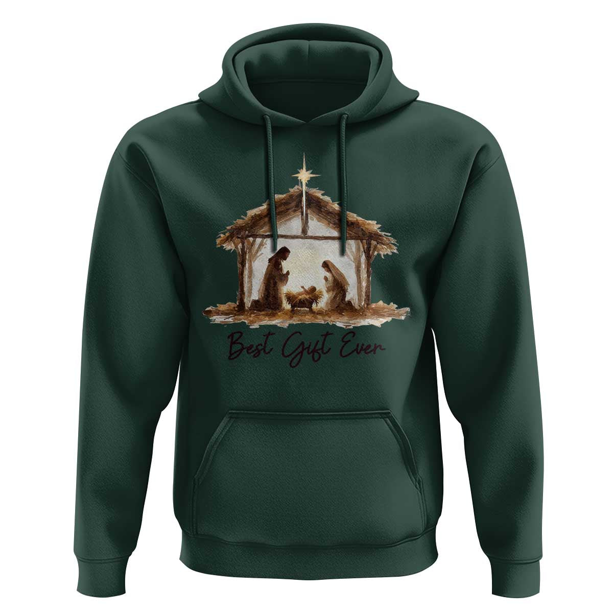 Nativity Scene Hoodie Christian Christmas Jesus Best Gift Ever - Wonder Print Shop