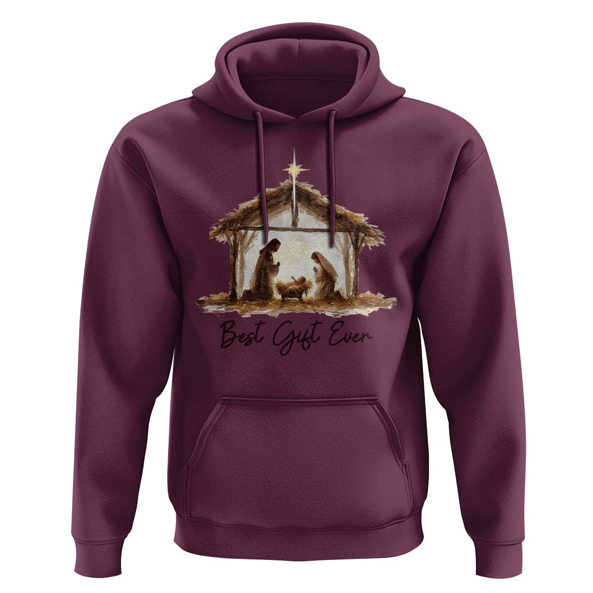 Nativity Scene Hoodie Christian Christmas Jesus Best Gift Ever - Wonder Print Shop