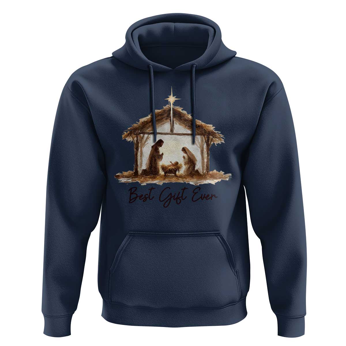 Nativity Scene Hoodie Christian Christmas Jesus Best Gift Ever - Wonder Print Shop