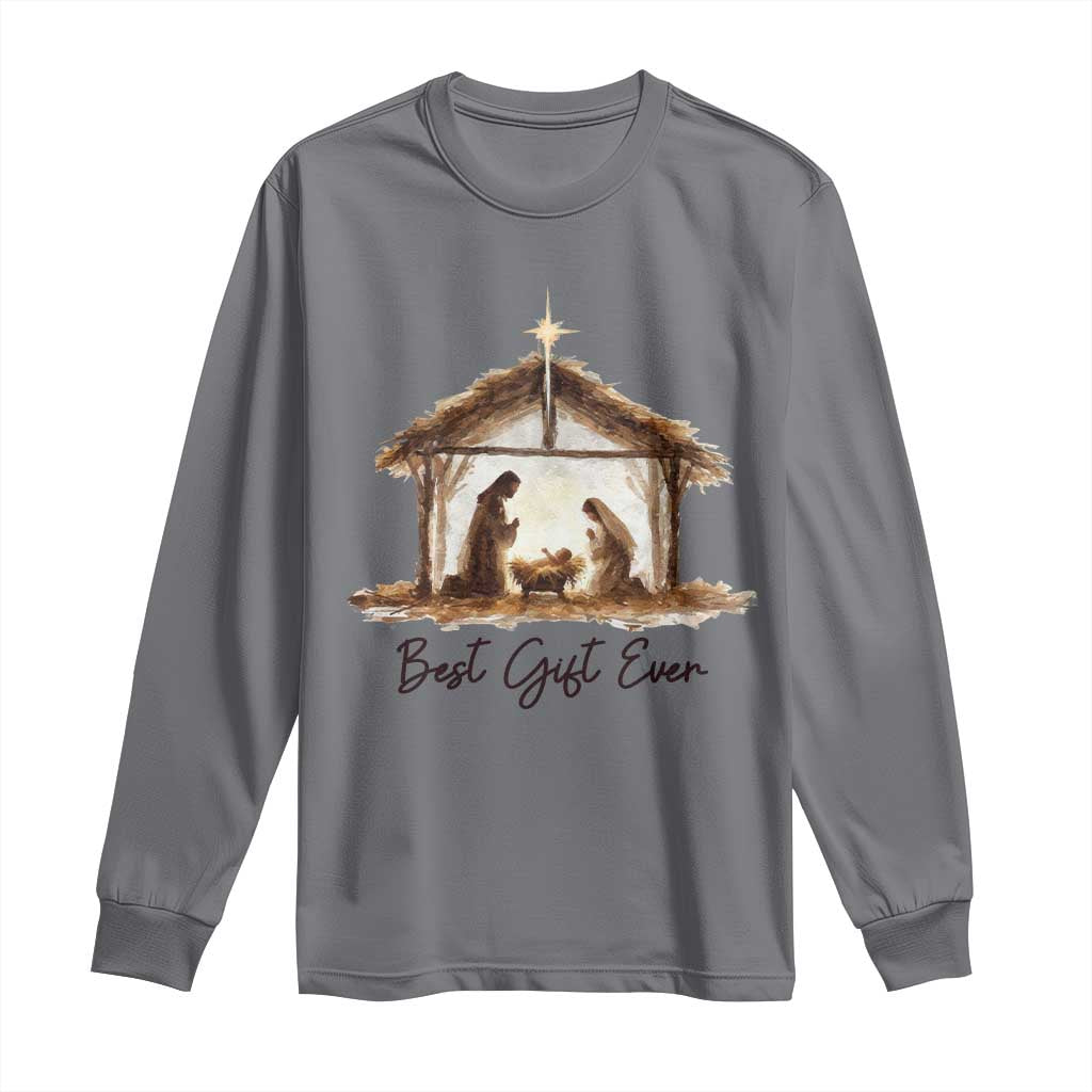 Nativity Scene Long Sleeve Shirt Christian Christmas Jesus Best Gift Ever - Wonder Print Shop
