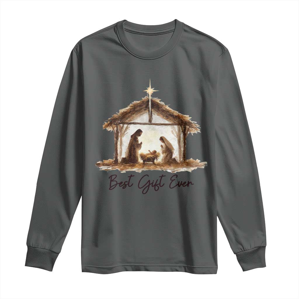 Nativity Scene Long Sleeve Shirt Christian Christmas Jesus Best Gift Ever - Wonder Print Shop
