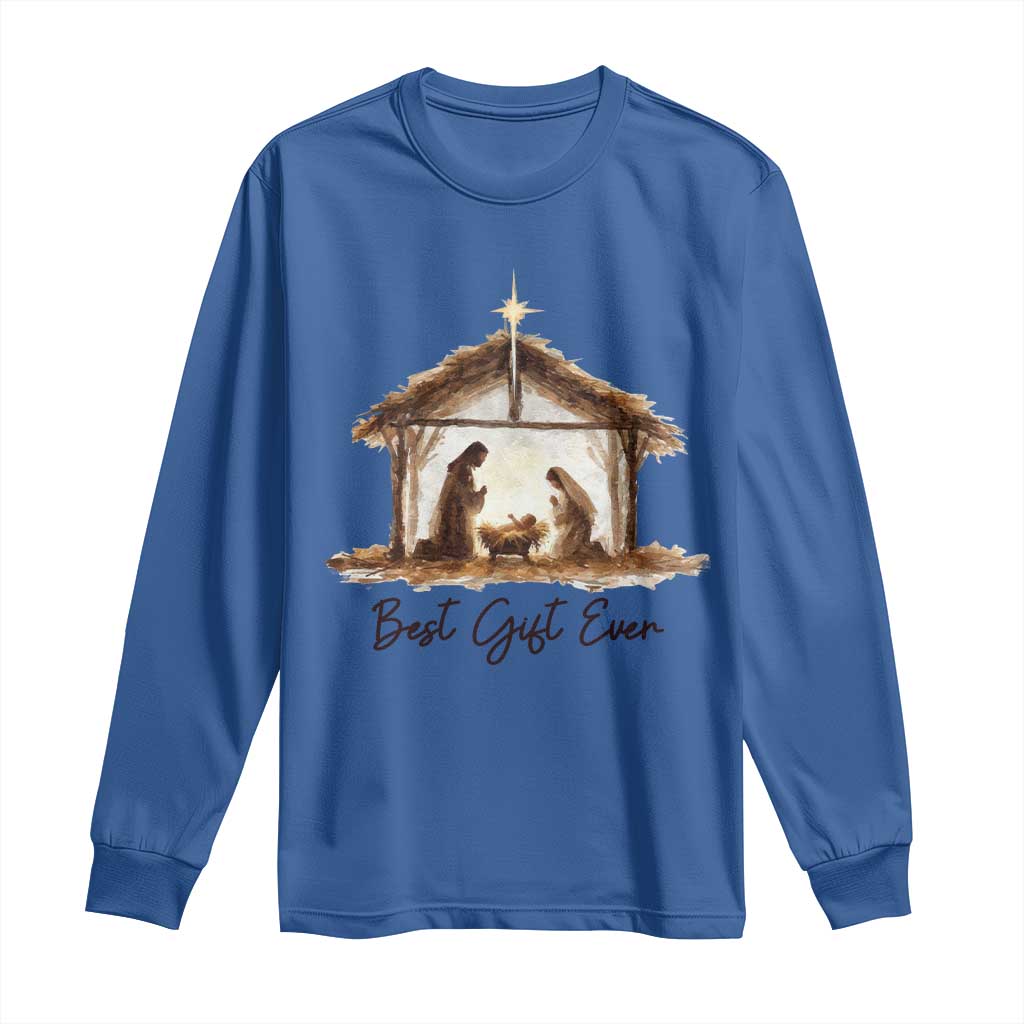 Nativity Scene Long Sleeve Shirt Christian Christmas Jesus Best Gift Ever - Wonder Print Shop