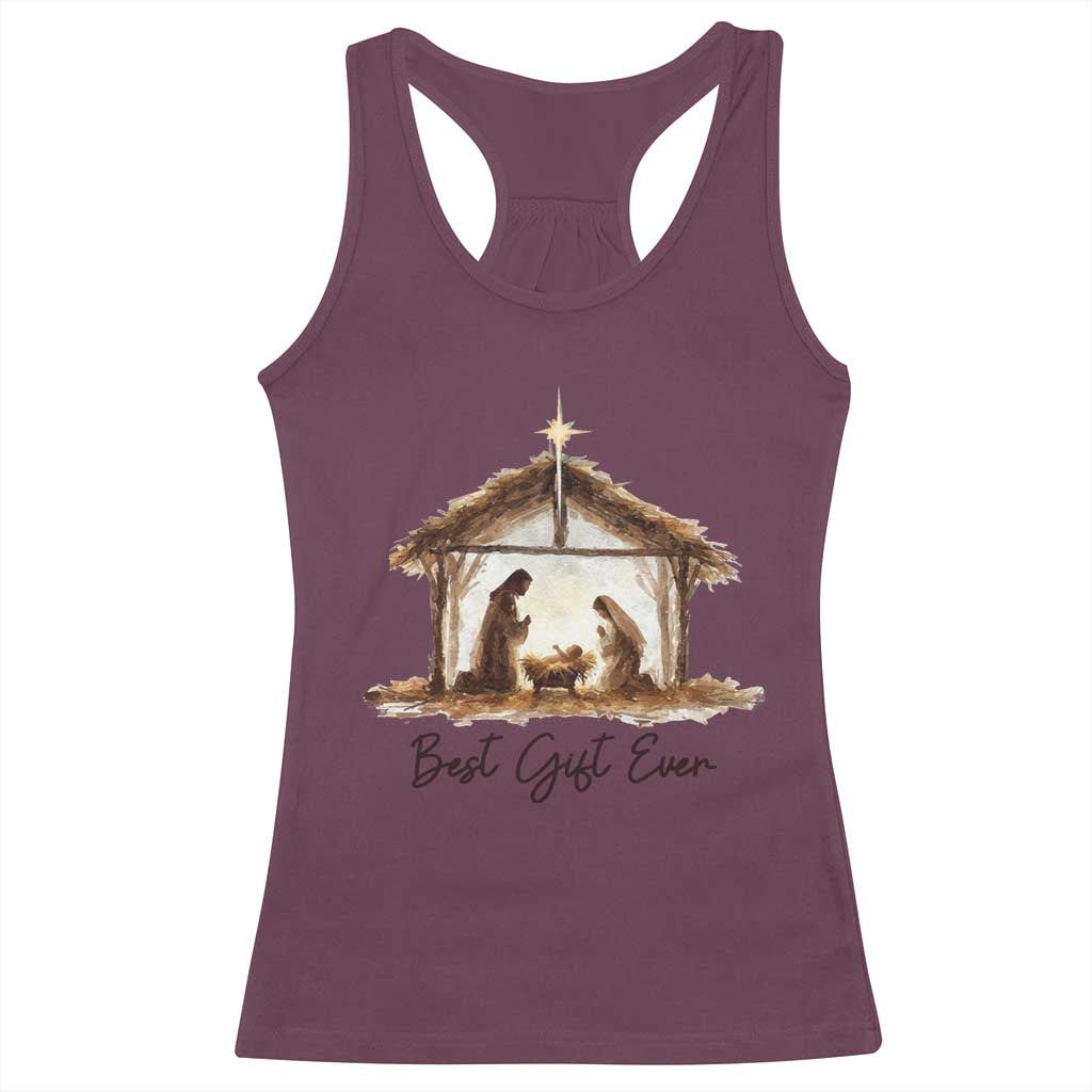 Nativity Scene Racerback Tank Top Christian Christmas Jesus Best Gift Ever - Wonder Print Shop