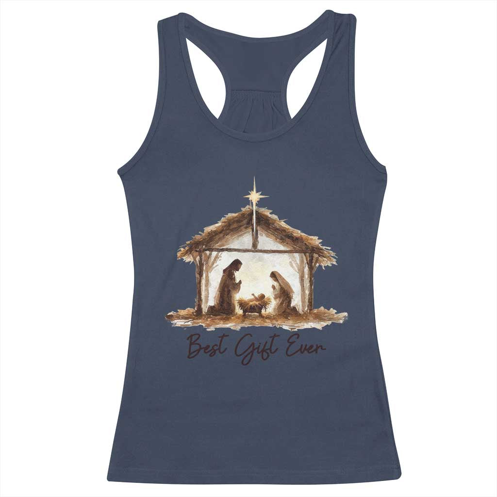 Nativity Scene Racerback Tank Top Christian Christmas Jesus Best Gift Ever - Wonder Print Shop